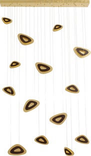 Lampa wisząca metalowa LED brązowo-złota – obraz-1