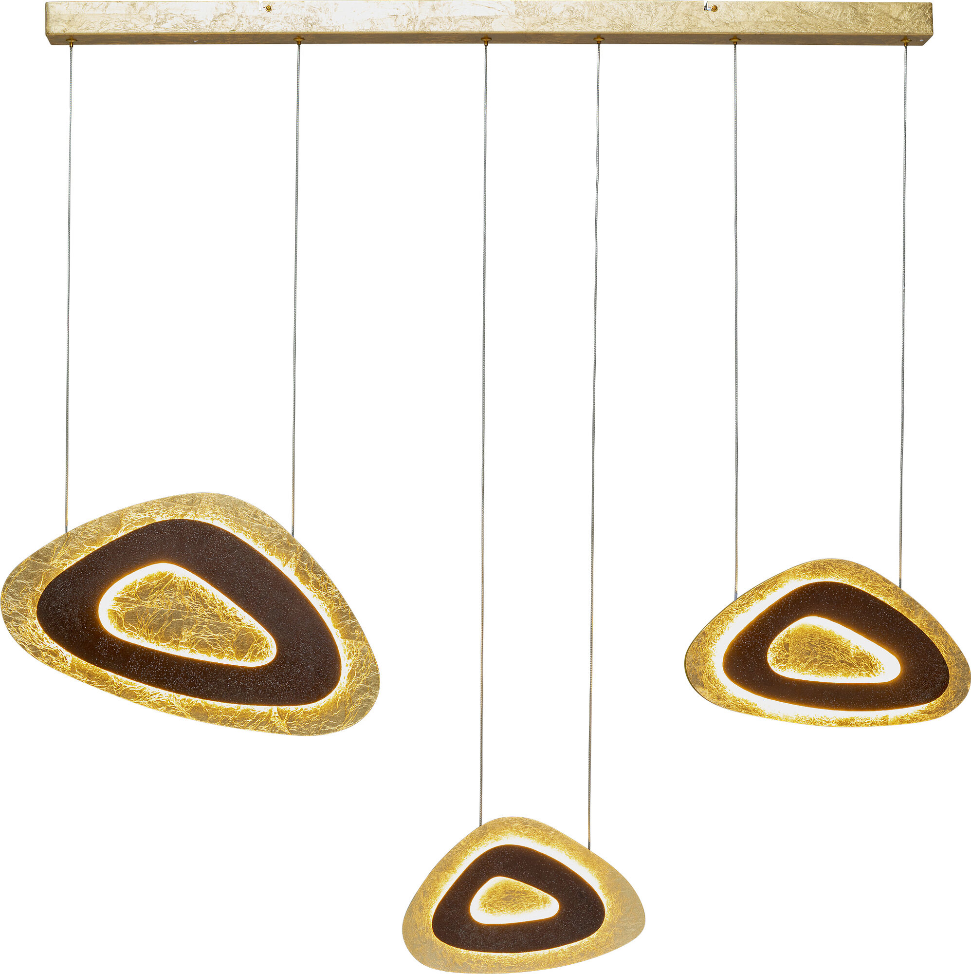 Lampa wisząca metalowa LED brązowo-złota – obraz-1