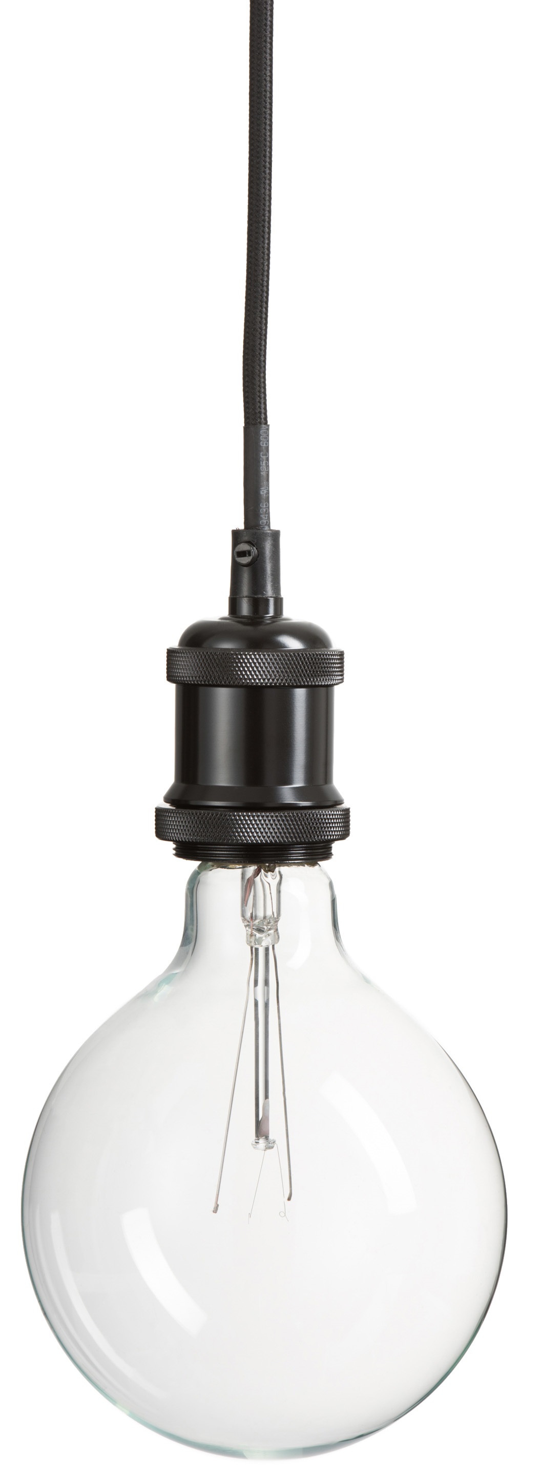 Lampa wisząca metalowa czarna Ø10x195 cm – obraz-1