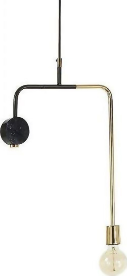 Lampa wisząca metalowa mosiężna 35x5 cm – obraz-1