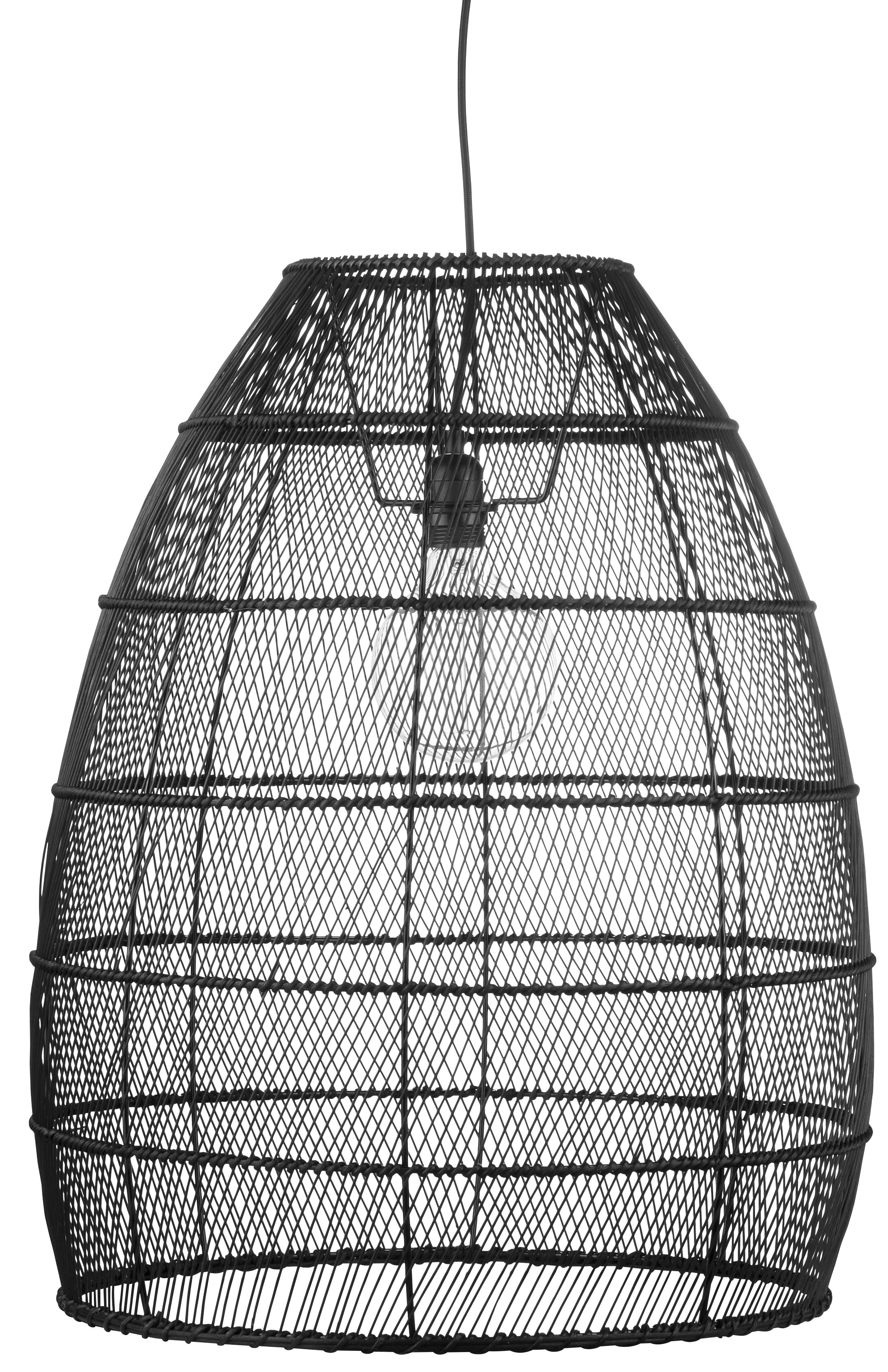 Lampa wisząca metalowa czarna Ø50x70 cm – obraz-1
