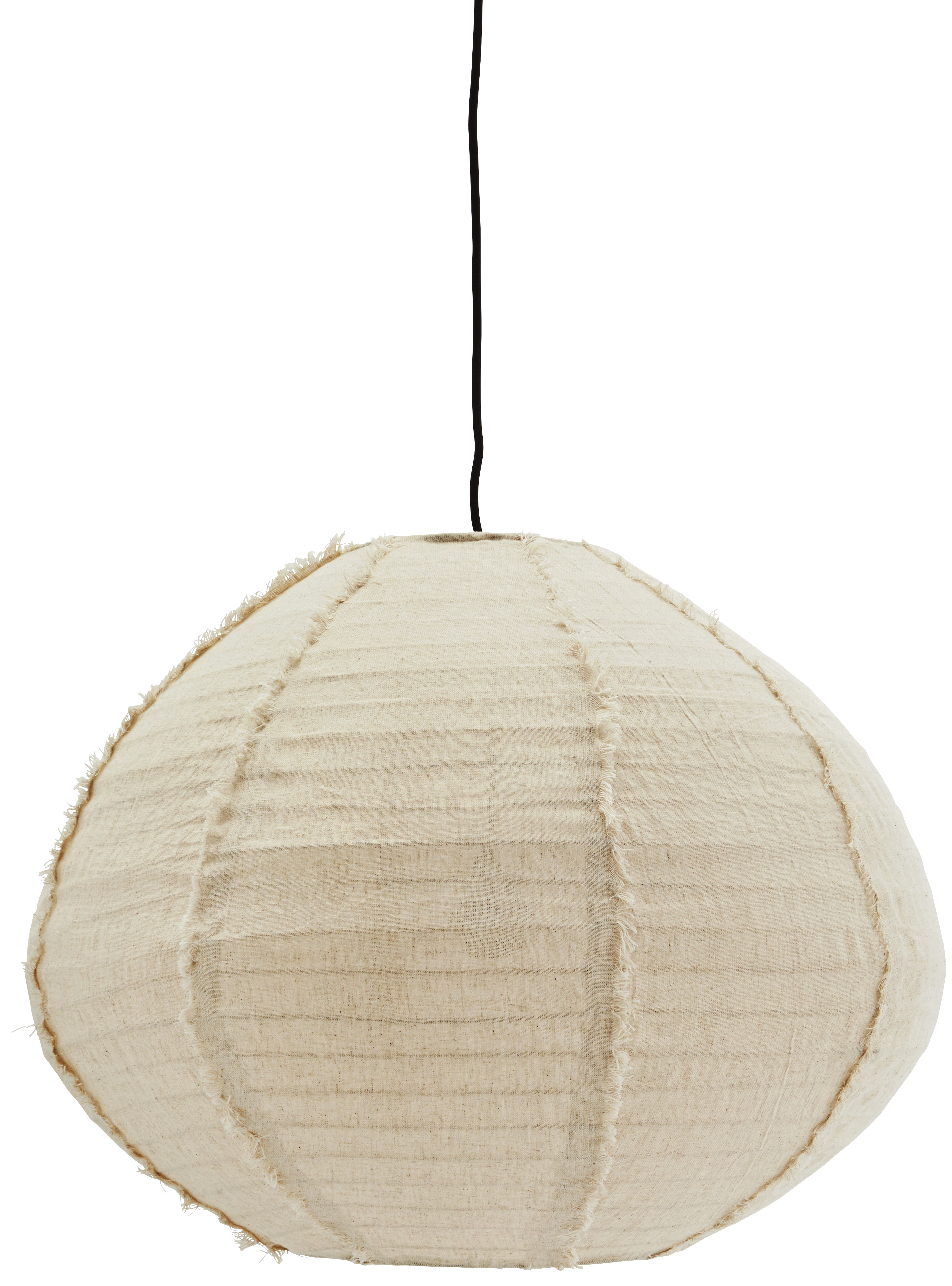Lampa wisząca z bawełnianym naturalny, kloszem Ø60x45 cm – obraz-1