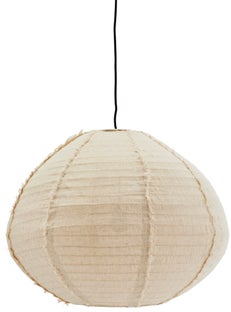 Lampa wisząca z bawełnianym naturalny, kloszem Ø60x45 cm – obraz-1