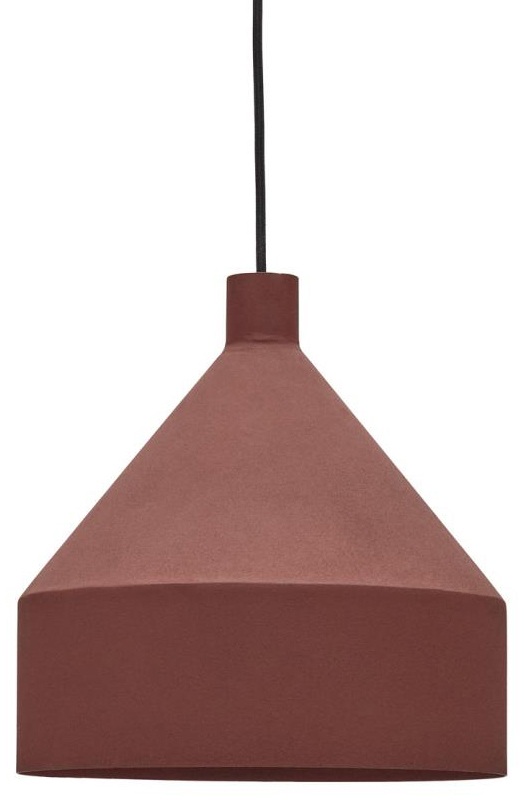 Lampa wisząca z metalu w kolorze terakota Ø30 cm – obraz-1