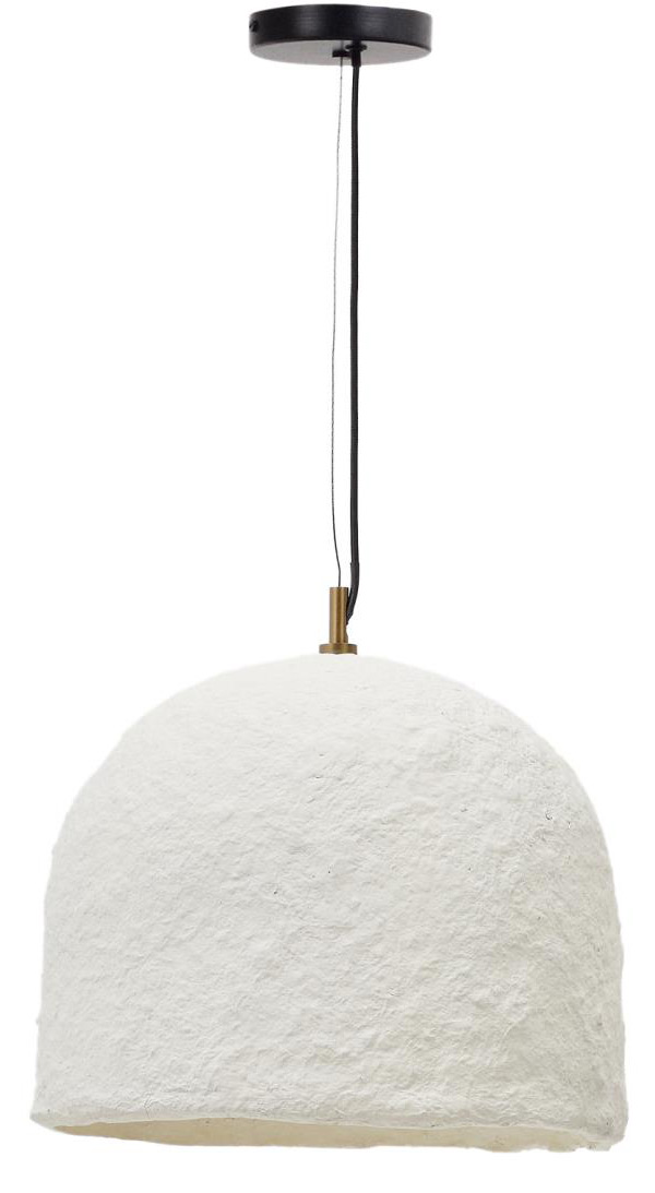 Lampa wisząca z papieru biała duża Ø35 x 34 cm papier mache – obraz-1