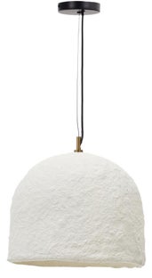 Lampa wisząca z papieru biała duża Ø35 x 34 cm papier mache – obraz-1
