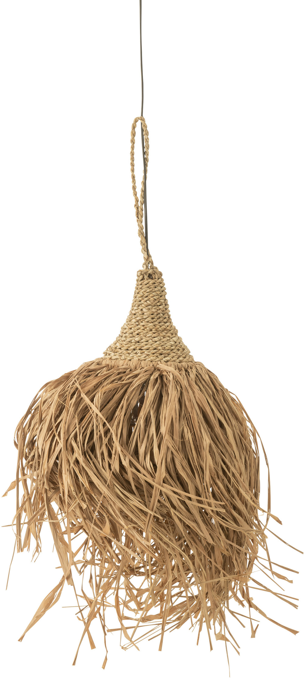 Lampa wisząca z trawy morskiej Tassel naturalna Ø32 cm – obraz-1