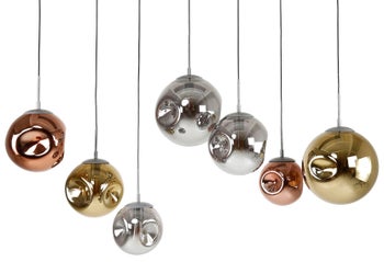 Lampa wisząca ze szklanymi kolorowymi kloszami 145 cm – grafika-1.
