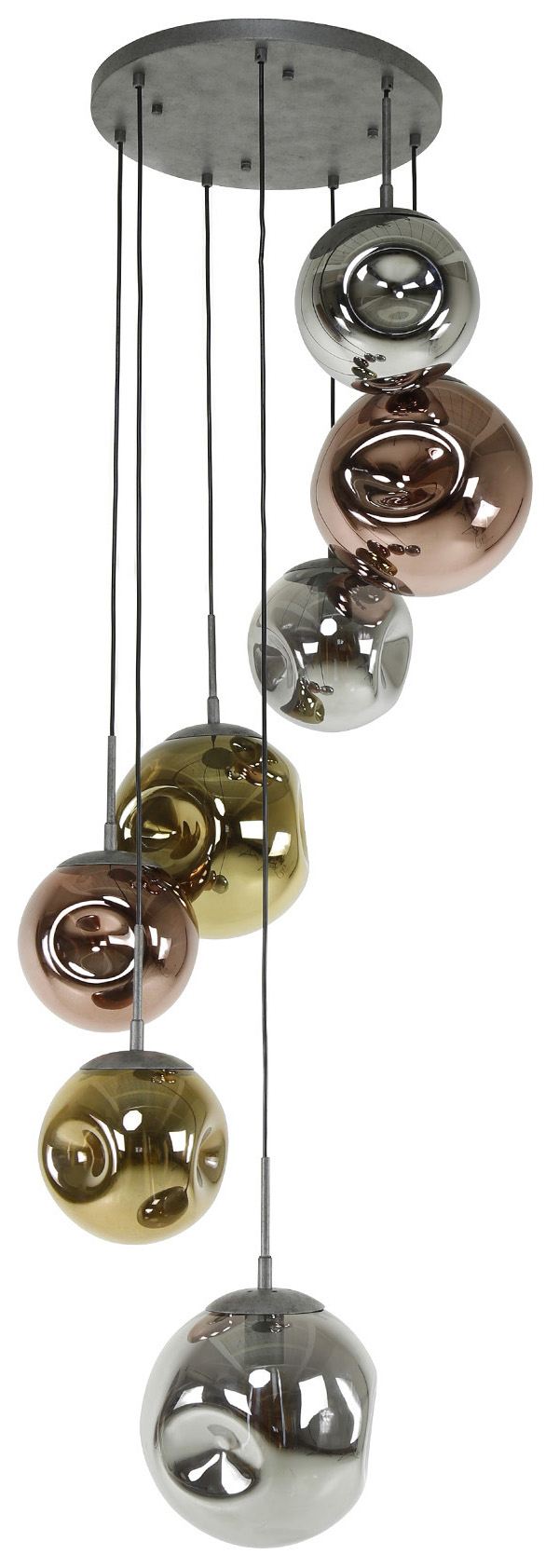 Lampa wisząca ze szklanymi kolorowymi kloszami max 280 cm – grafika-1.