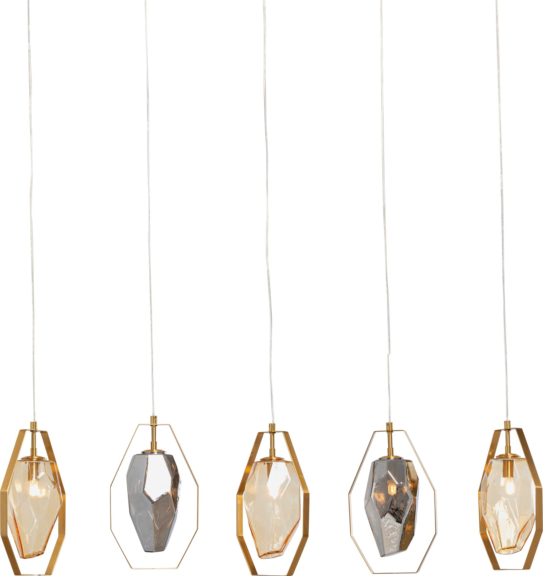 Pakabinamas šviestuvas Diamond Fever Dining Brass 110cm – paveikslėlis-1.