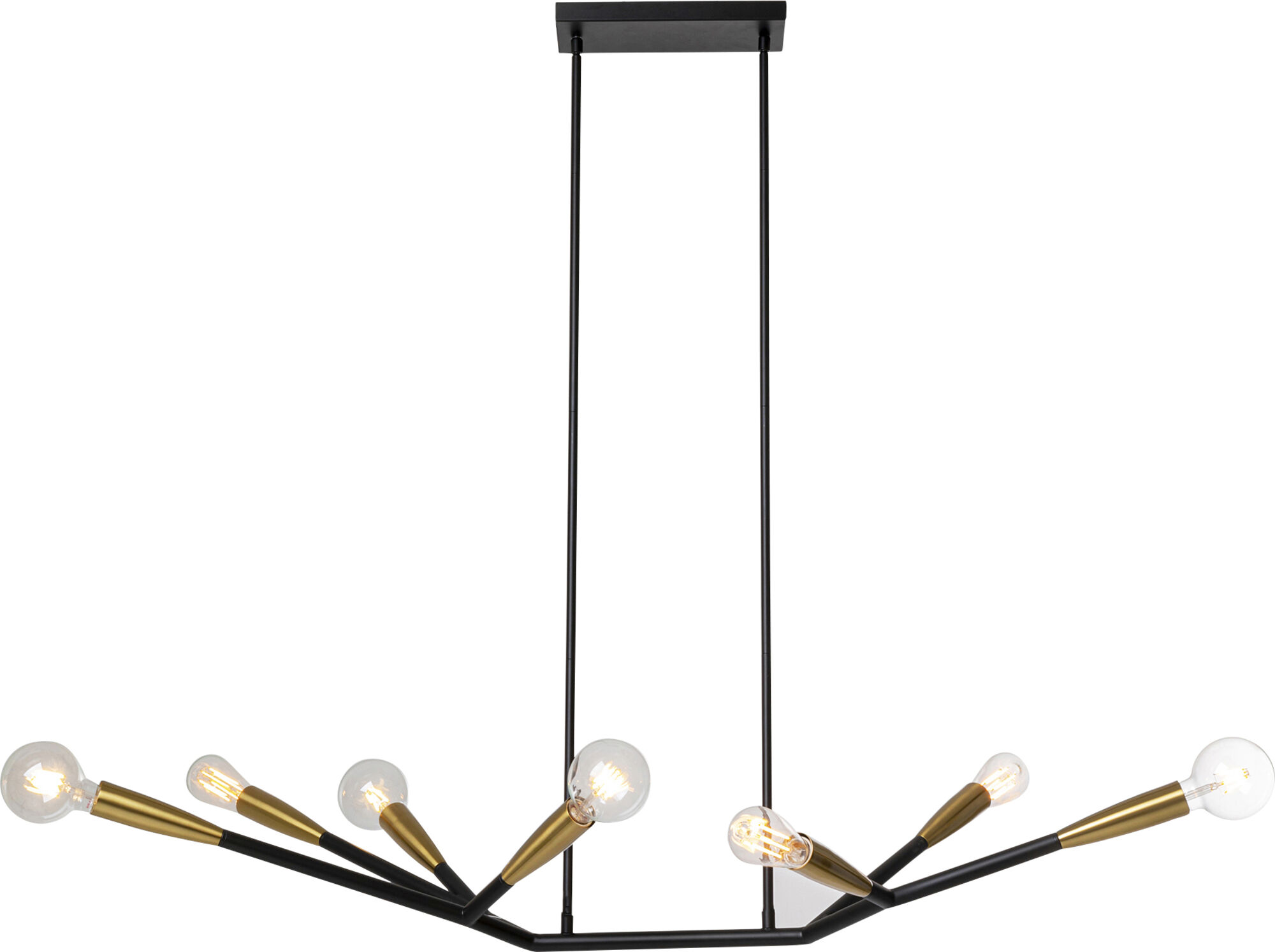 Lampa wisząca 7-punktowa 115x116 cm czarno-miedziana – obraz-1