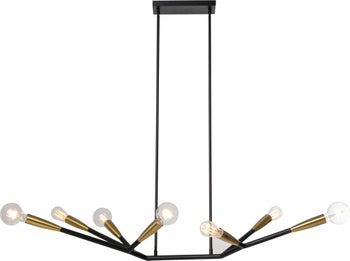 Lampa wisząca 7-punktowa 115x116 cm czarno-miedziana – obraz-1