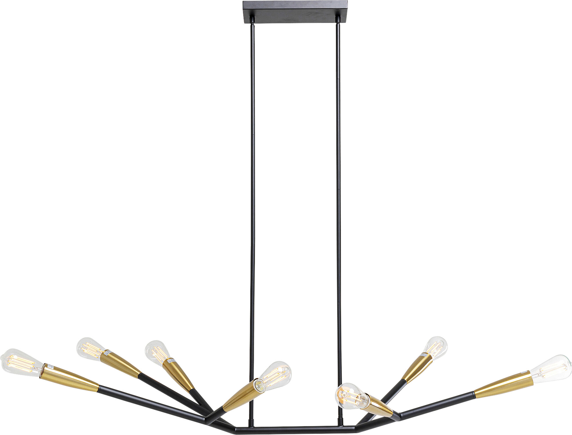Lampa wisząca 7-punktowa 133x115 cm czarno-złota – obraz-1