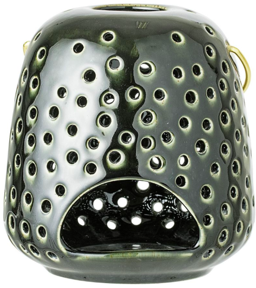 Lampion Joëlle Ø13x14 cm ciemnozielony – obraz-1