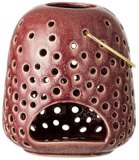 Lampion kamionkowy czerwony Ø13x14 cm – obraz-1