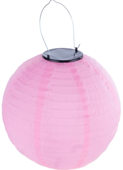 Lampion LED Solar Power 25 cm jasnoróżowy – obraz-1