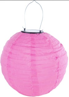 Lampion LED różowy 25 cm – obraz-1