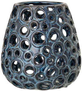 Latarenka ceramiczna niebieska 18 cm – obraz-1
