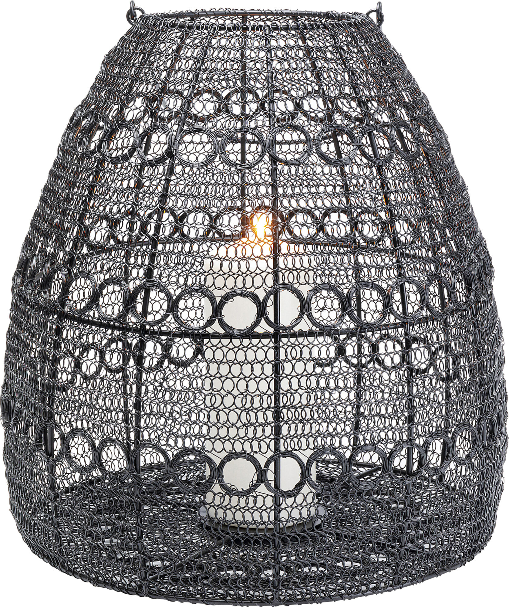Latarenka ażurowa czarna Ø33x37 cm – obraz-1