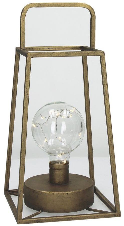 Latarenka LED metalowa miedziana 15x30 cm – obraz-1