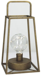 Latarenka LED metalowa miedziana 15x30 cm – obraz-1