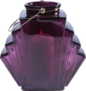 Latarenka fioletowa szklana 8x12 cm – obraz-1