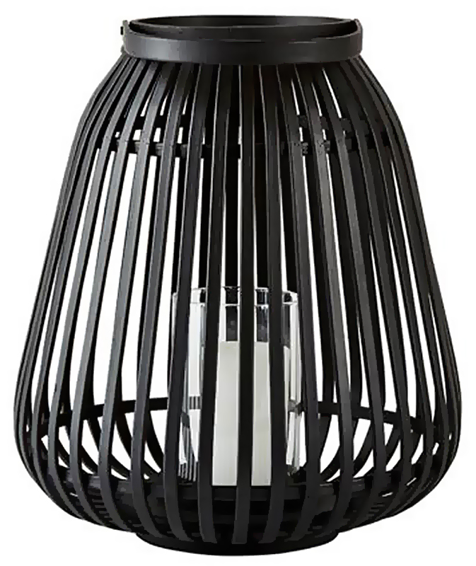 Latarenka drewniana czarna Ø29x35 cm – obraz-1