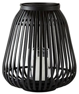 Latarenka drewniana czarna Ø29x35 cm – obraz-1