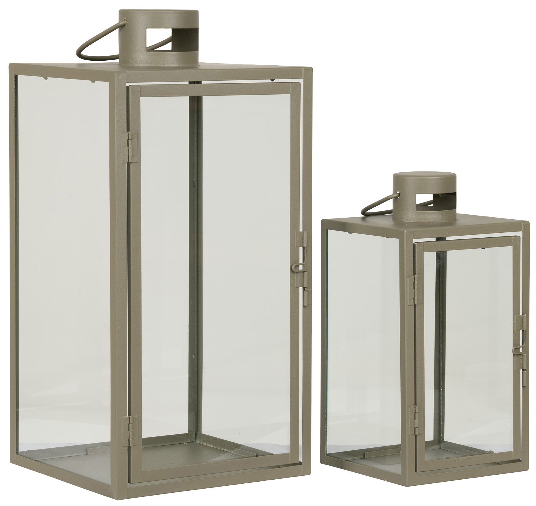 Latarenki zielone stal i szkło 26 i 40 cm – grafika-1.