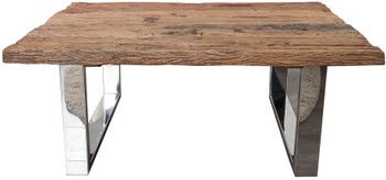 Stolik kawowy z drewna recyklingowanego nogi srebrne 110x60 cm – grafika-1.