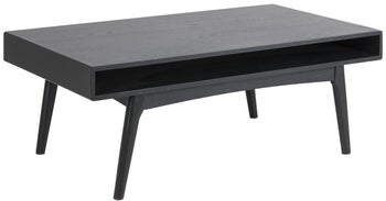 Ława drewniana czarna półka 130x70 cm – obraz-1