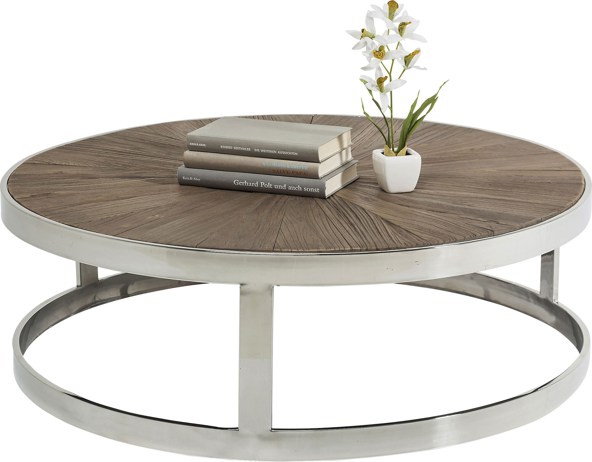 Ława Radiation Ø80 cm brązowa – obraz-1