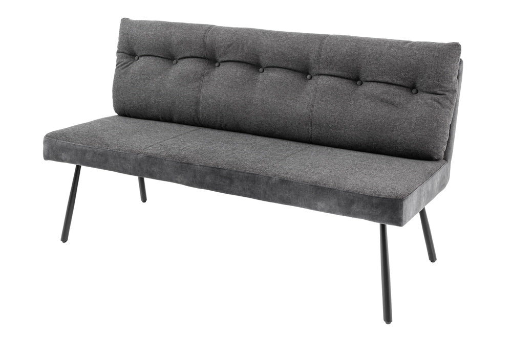 Ławka BIG GEORGE 160 cm tkanina pleciona, sprężynowa, welwet antracyt – grafika-1.