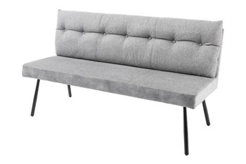 Ławka BIG GEORGE 160 cm tkanina pleciona, sprężynowa, welwet szary – grafika-1.