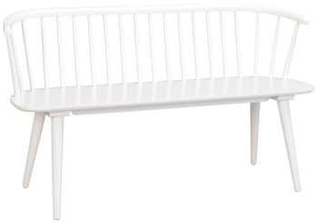 Ławka drewniana biała 134x52 cm – obraz-1