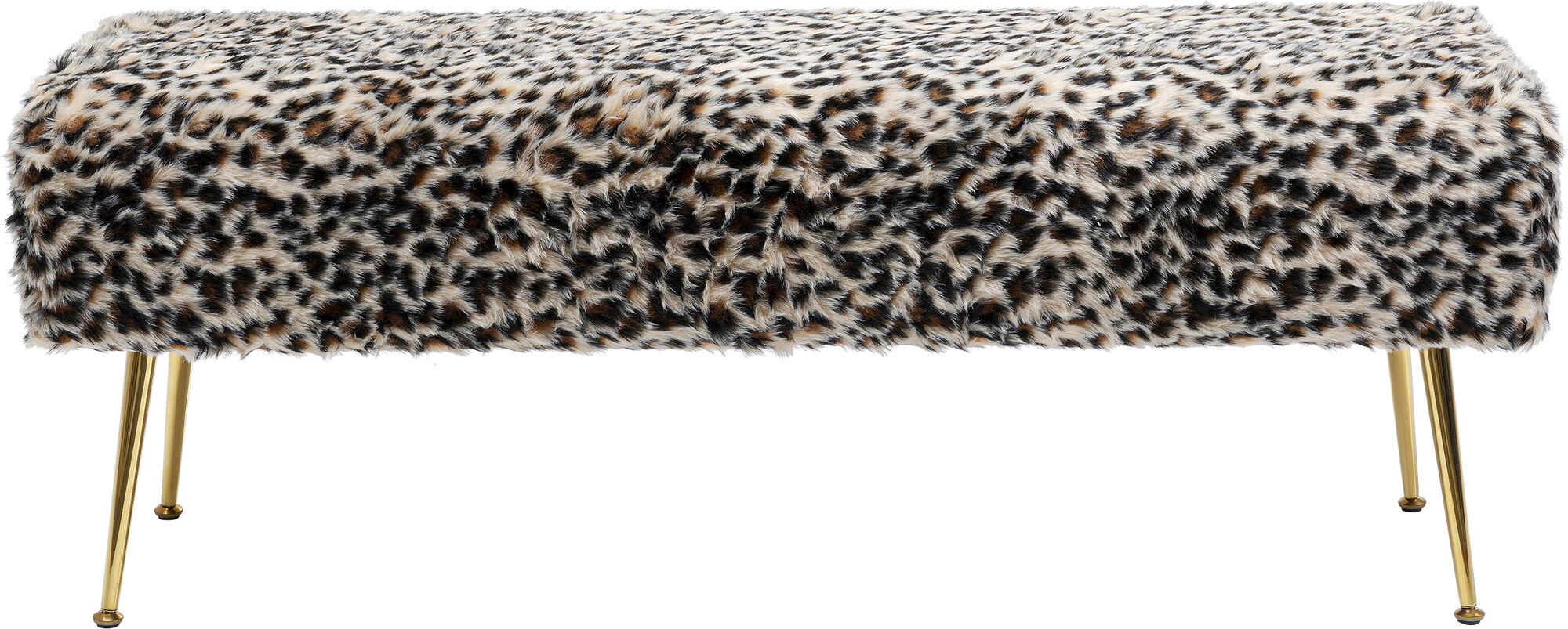 Ławka metalowa kolorowa nogi złote 110x35 cm – obraz-1