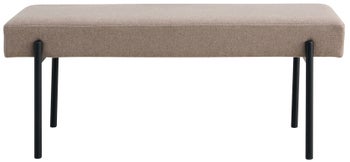 Ławka do przedpokoju tkanina szara kamienna nogi czarne 100x43 cm – grafika-1.