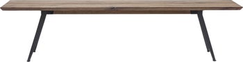 Ławka drewniana nogi metalowe czarne 200x36 cm – obraz-1
