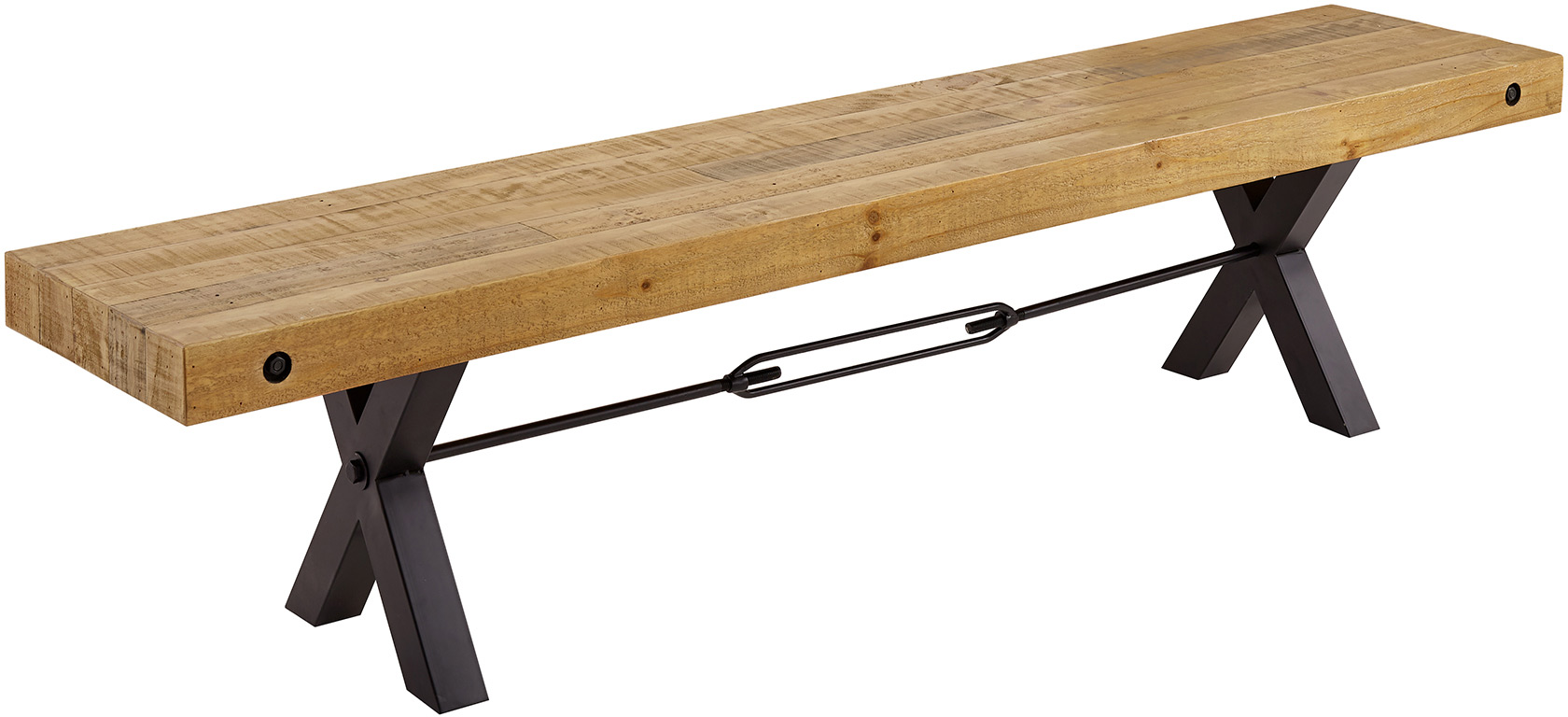 Drewniana ławka industrialna z malowanym żelazem styl nowoczesny – grafika-1.
