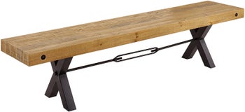 Stylowa ławka drewniana w industrialnym klimacie z litego drewna – grafika-1.