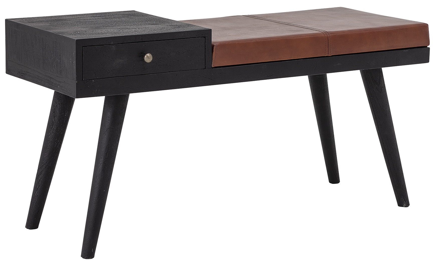 Ławka Filucca 100x51 cm brązowo-czarna – obraz-1