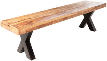 Ławka Iron Craft z drewna mango w stylu nowoczesnym czarne nogi – grafika-1.