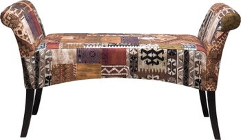 Ławka drewniana kolorowa nogi bukowe 108x40 cm – obraz-1
