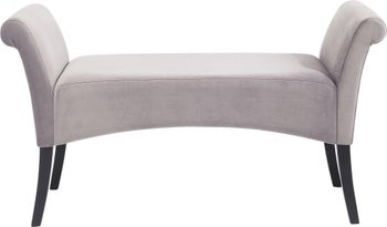 Motley bænk, sølvgrå velour – billede-1.