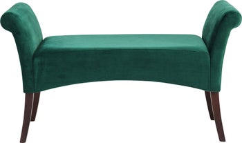 Ławka drewniana zielona nogi drewno bukowe 107x38 cm – obraz-1