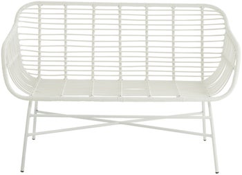 Ławka ogrodowa biała 128x87 cm – obraz-1