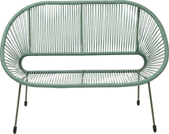 Ławka ogrodowa zielona żyłkowa 121 cm – obraz-1