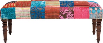 Ławka Patchwork Velvet 122x41 cm – obraz-1