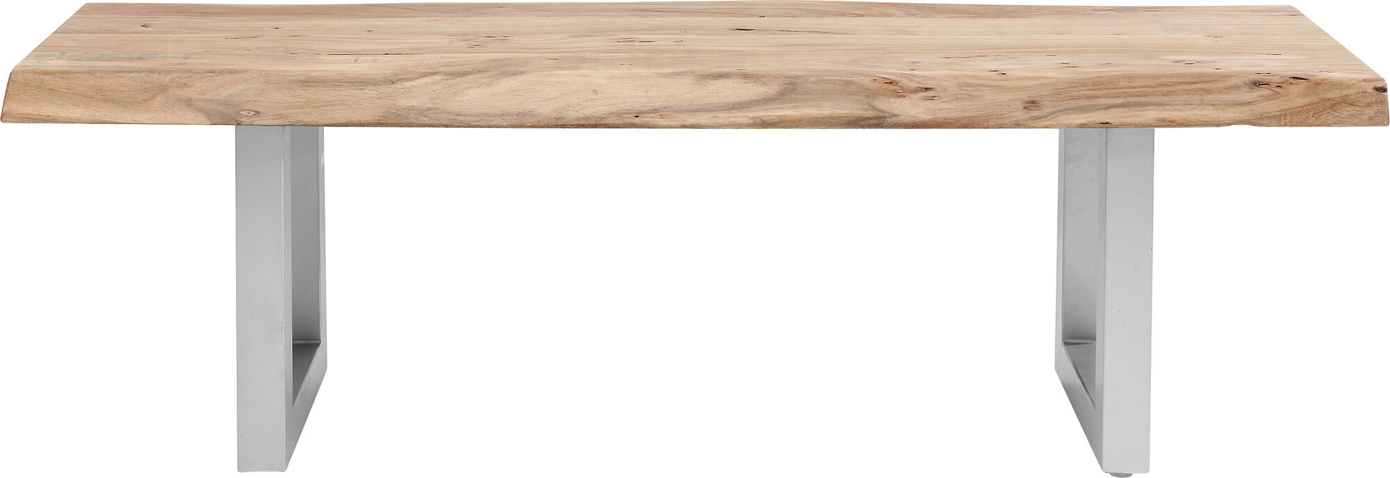 Ławka Pure Nature 140x45 cm drewniano-srebrna – obraz-1
