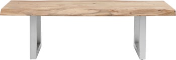 Ławka Pure Nature 140x45 cm drewniano-srebrna – obraz-1